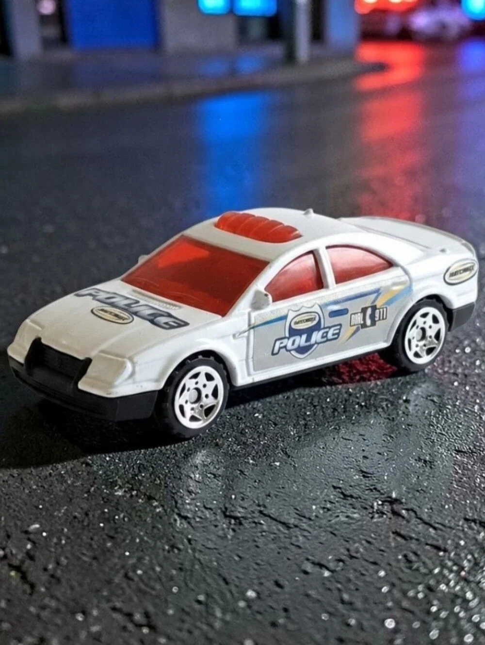 2004 Matchbox Burger King Promo #2 Police Car White W/Red Tint Die-Cast 1:64 Toy